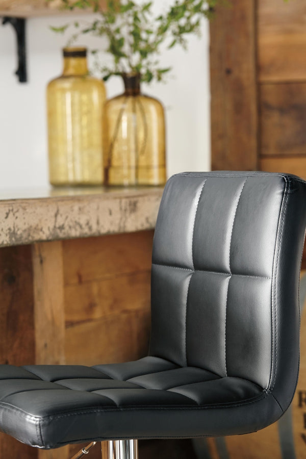 Bellatier Modern Quarters Adjustable Height Upholstered Bar Swivel Stool Black/Chrome Finish