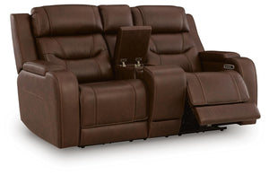 Knightington Zero Gravity P3 Power Leather Reclining Heat & Massage Loveseat with Audio Seating Brown