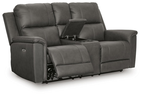 Bleckley Zero Gravity P2 Power Leather Reclining Adjustable Headrest Console Loveseat Anchor