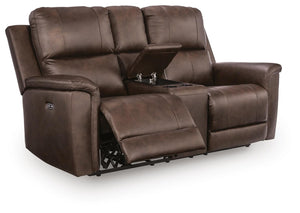 Bleckley Zero Gravity P2 Power Leather Reclining Adjustable Headrest Console Loveseat Espresso