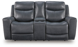Next Move P2 Power Leather Reclining Adjustable Headrest Loveseat Admiral