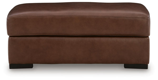 Brogliano Stationary Leather Ottoman Canyon