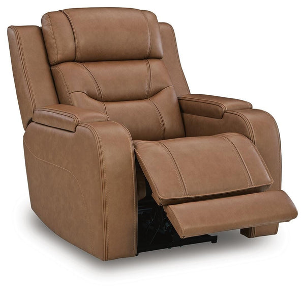 Knightington Zero Gravity P3 Triple Power Leather Recliner with Audio Seating Caramel