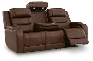 Knightington P3 Power Leather Reclining Zero Gravity Sofa with Audio Seating Brown