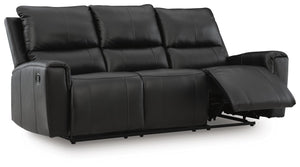 Glossmore Leather Reclining Sofa Black