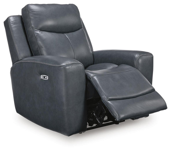 Next Move P2 Dual-Power Adjustable Headrest Leather Recliner Admiral