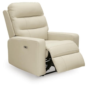 Pennacle Pier P2 Dual-Power Adjustable Headrest Leather Recliner Canvas