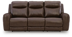Gravier Power Adjustable Headrest Leather Reclining Sofa Cordova