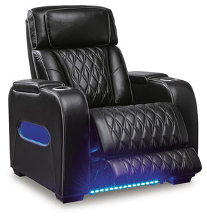 Boyington Zero Gravity P2 Dual-Power Adjustable Headrest Leather Heat Massage Recliner Black