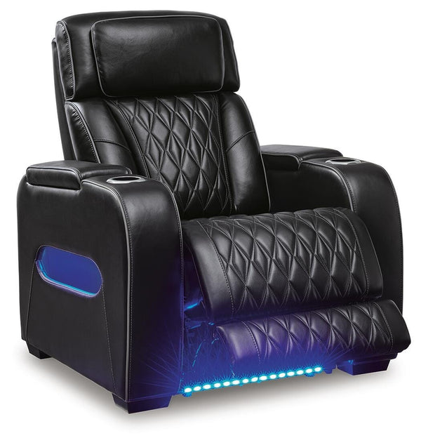 Boyington Zero Gravity P2 Dual-Power Adjustable Headrest Leather Heat Massage Recliner Black
