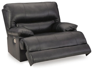 Mountainous Zero Gravity P2 Dual-Power Adjustable Headrest Leather Recliner Eclipse