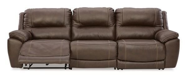 Dunleith 3-Piece Power Reclining Leather Zero Gravity Sofa With Adjustable Head & Foot & USB Chocolate