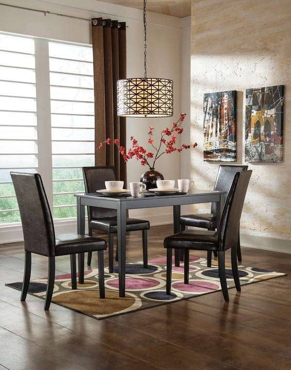 Kimonte Modern Quarters Upholstered Dining Side Chair Dark Brown