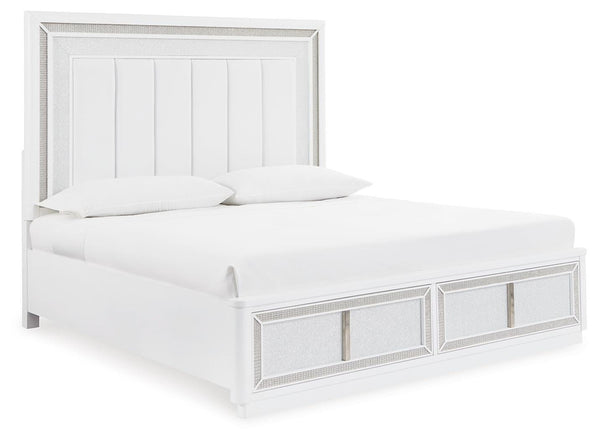 Chalanna California King Upholstered Storage Bed White