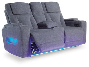Studio Cave P2 Power Reclining Adjustable Headrest Console Loveseat Steel