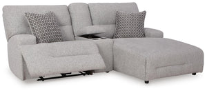 Acklen Place 3-Piece Power Reclining Zero Gravity Sectional Zero Gravity Sofa with Chaise Pewter