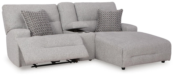 Acklen Place 3-Piece Power Reclining Zero Gravity Sectional Zero Gravity Sofa with Chaise Pewter