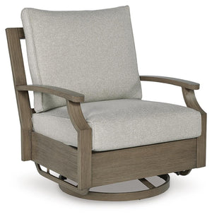 Rainier Ranch Outdoor Swivel Glider Chair with Cushion Brown/Beige