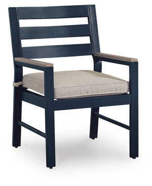 East Beach Outdoor Arm Chair with Cushion Navy Blue/Driftwood