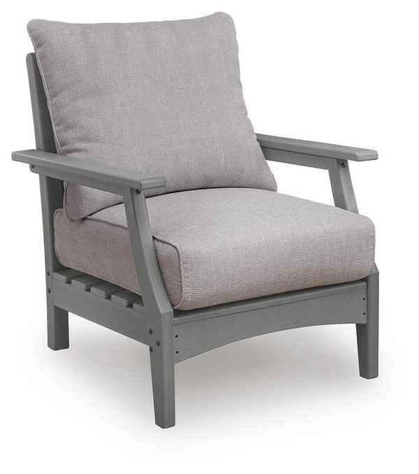 Cove Beach Outdoor Lounge Chair with Cushion Gray