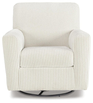 Herstow Swivel Glider Accent Chair Ivory