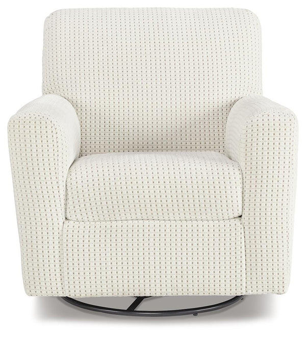 Herstow Swivel Glider Accent Chair Ivory