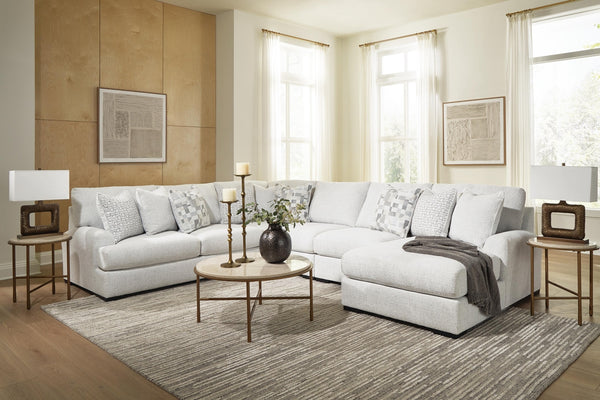 Misty-Lakes 5-Piece Sectional with Chaise Chalk