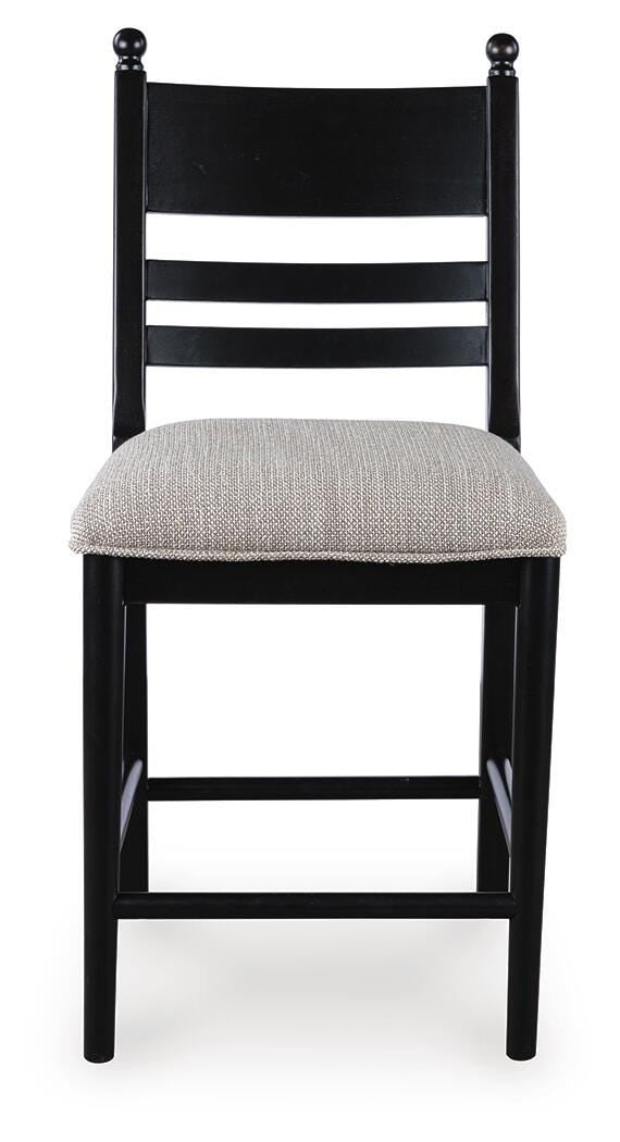Greddinton Upholstered Counter-Height Barstool Black