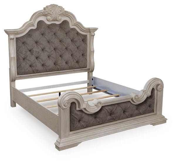 Bruchandi California King Upholstered Panel Bed Antique White