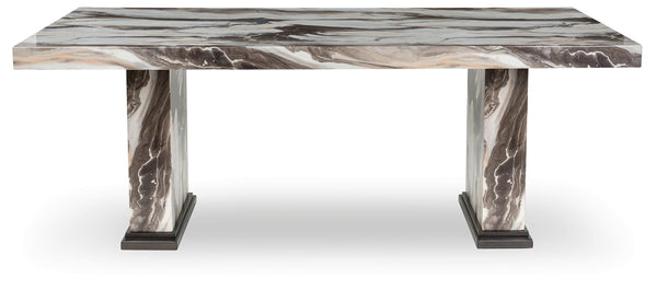 Jeshina Dining Table Dark Brown/Beige