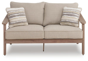 Harmony Headlands Outdoor Loveseat with Cushion Natural/Gray