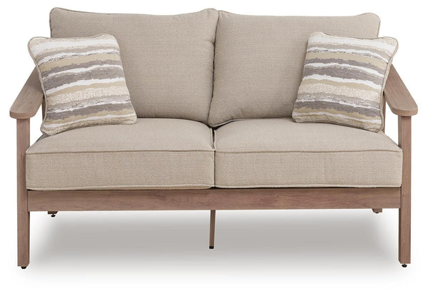 Harmony Headlands Outdoor Loveseat with Cushion Natural/Gray