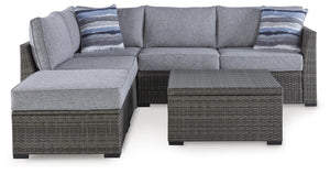 Petal Road Outdoor Sectional, Ottoman & Table Set Gray