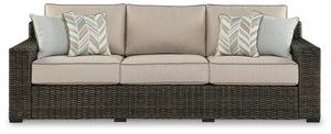 Coastline Bay Outdoor Sofa with Cushion Brown