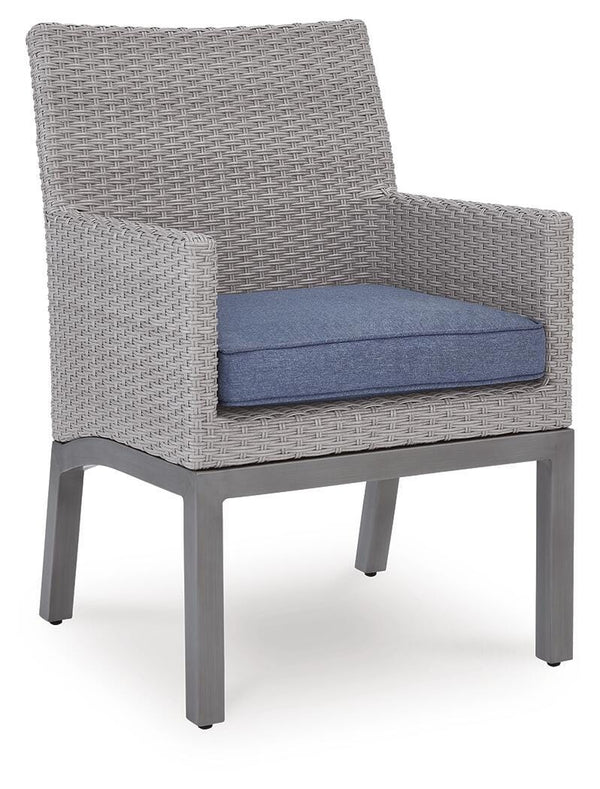 Half Moon Beach Outdoor Arm Chair with Cushion Blue/Gray