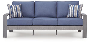 Half Moon Beach Outdoor Sofa with Cushion Blue/Gray