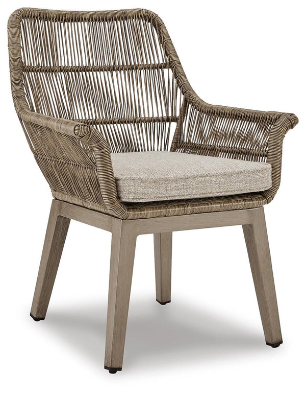Beach Front Arm Chair with Cushion Beige