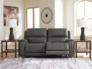 Pittson 2-Piece Power Reclining Leather Heat & Massage Zero Gravity Sectional Loveseat Anchor