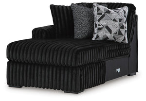 Midnight-Madness 3-Piece Sectional with Chaise Onyx