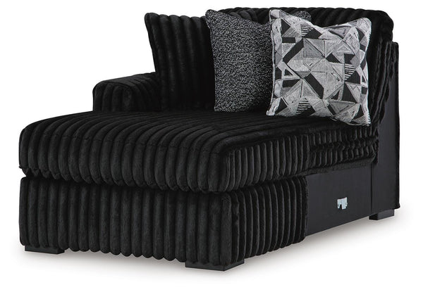 Midnight-Madness 3-Piece Sectional with Chaise Onyx
