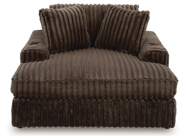 Midnight-Madness Stationary Oversized Chaise Chocolate
