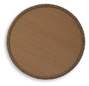 Double Point Outdoor Round Coffee Table Beige
