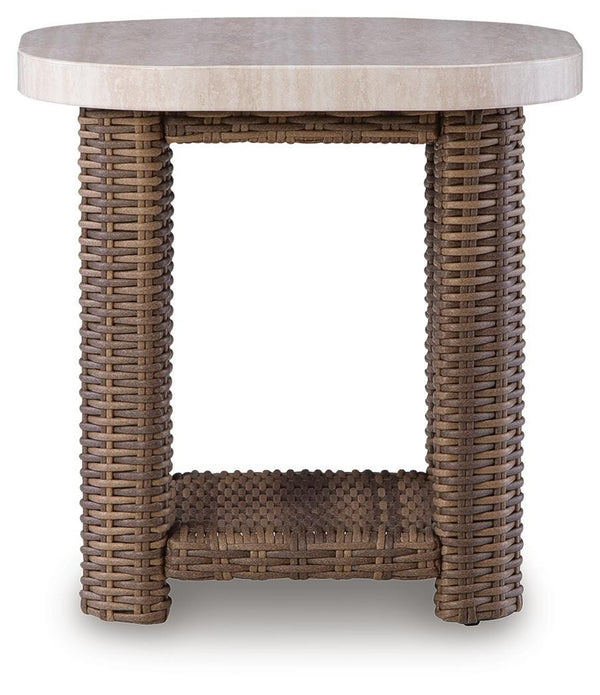 Dolan Creek Outdoor End Table Beige/Brown