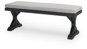 Beachcroft Outdoor Bench with Cushion Black/Light Gray