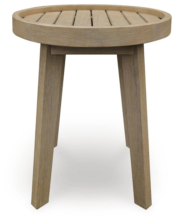 Marina Sun Outdoor Round End Table Beige