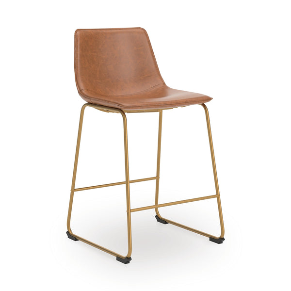 Ciabori Upholstered Counter-Height Barstool Brown/Gold