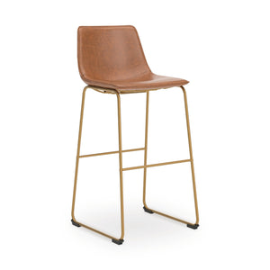Ciabori Bar-Height Upholstered Stool Brown/Gold
