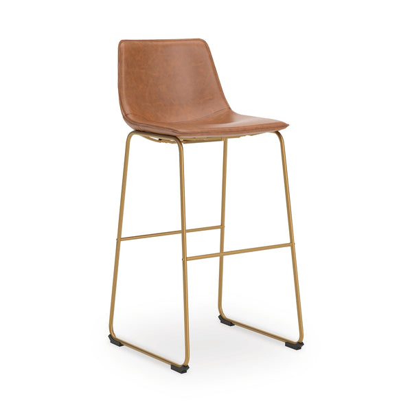 Ciabori Bar-Height Upholstered Stool Brown/Gold