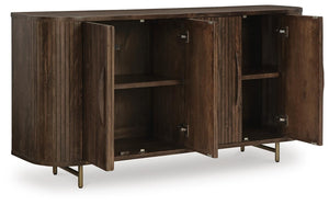 Amickly 4-Door Accent Cabinet Dark Brown