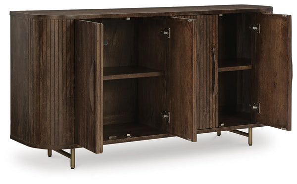 Amickly 4-Door Accent Cabinet Dark Brown